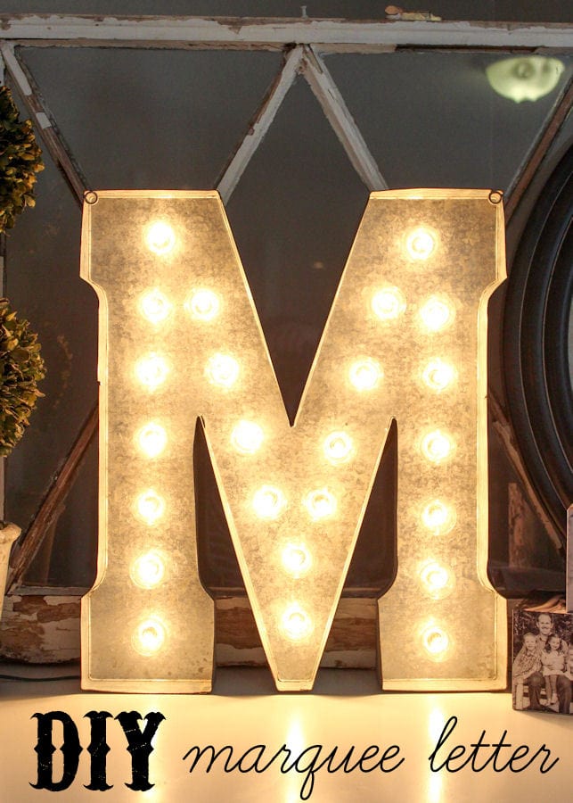 DIY Marquee Letter tutorial on { lilluna.com } LOVE this! You need your marquee letter, lights, and some basic tools to make this super cute decor piece!