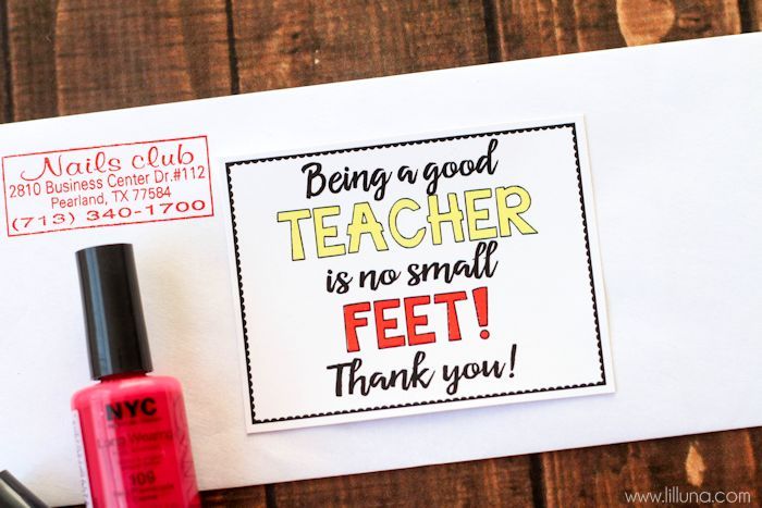 No Small "Feet" Pedicure Gift Card Teacher Gift with free Tags - also free tags for mom for Mother's Day and for a friend for any day. Free prints on { lilluna.com } 