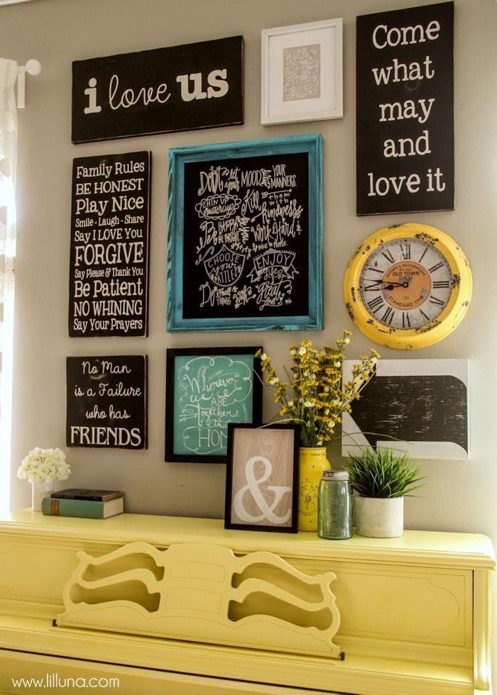 Quotes and Sayings Gallery Wall - so pretty!