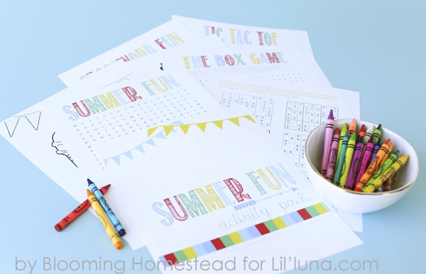 Summer Fun Activity Pack - 10 FUN activity pages for kids. Get the free prints on { lilluna.com }