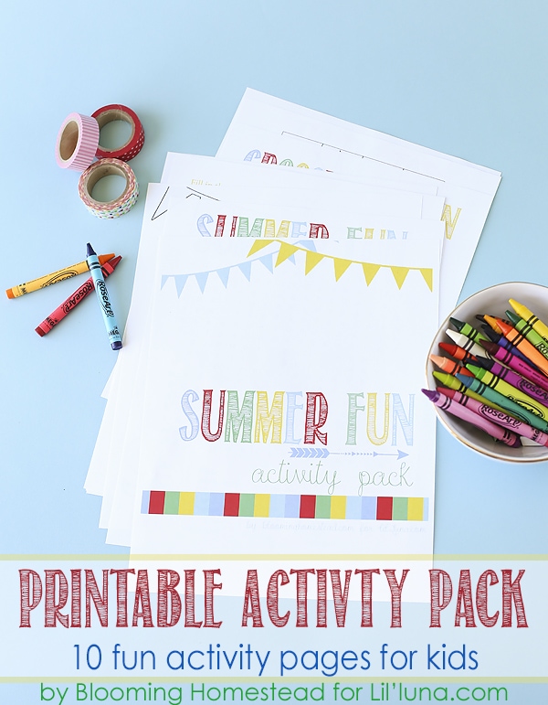Summer Fun Activity Pack - 10 FUN activity pages for kids. Get the free prints on { lilluna.com }