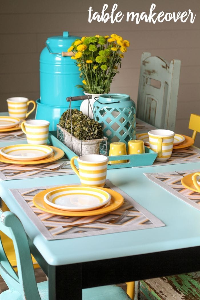 Beautiful Table Makeover tutorial on { lilluna.com }