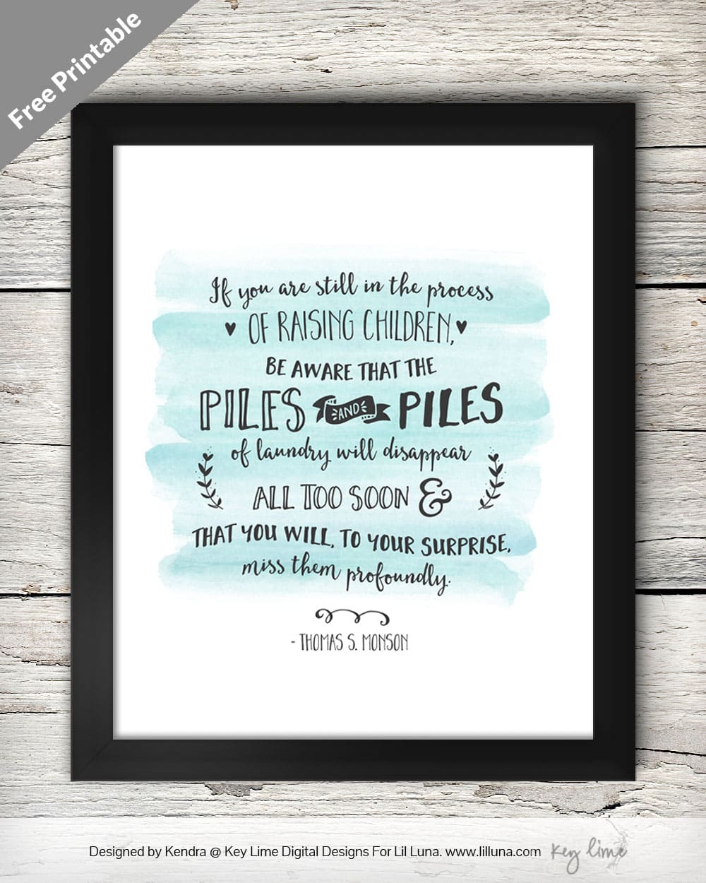 Laundry Room FREE Printable. Love this quote!! Great for decor in your laundry room.