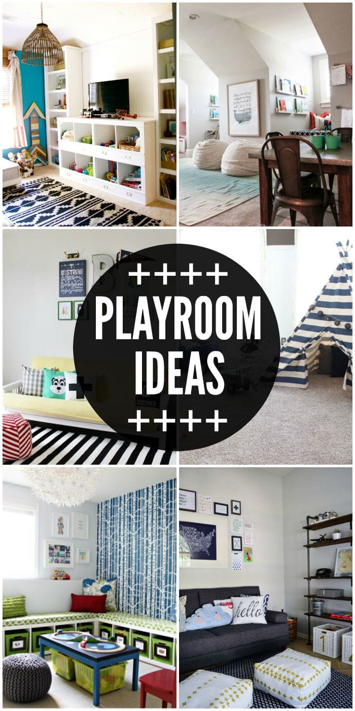 A roundup of amazing playroom ideas! Check it out on { lilluna.com } Lots of great and fun ideas!