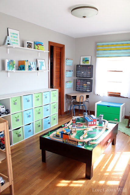 A roundup of amazing playroom ideas! Check it out on { lilluna.com } Lots of great and fun ideas!