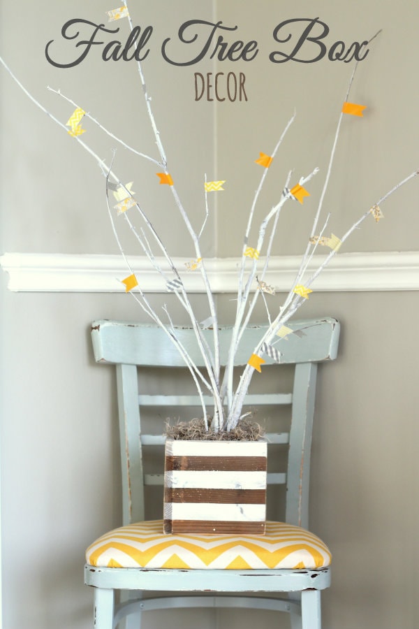 Beautiful Fall Tree Box Craft { lilluna.com } Easy to put together and super cute! Few supplies needed!