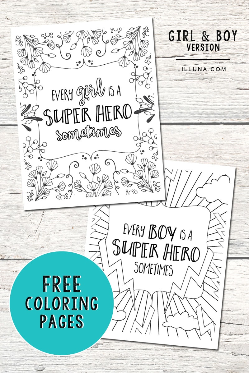 FREE Super Hero Coloring Pages. Get the free download at lilluna.com