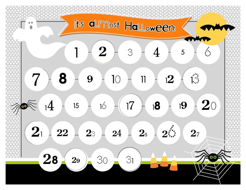 FREE Halloween Countdown printable - the kids will love this! Get the free print on { lilluna.com }