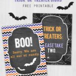 FREE Halloween Trick-or-Treater signs - download these free prints to display for handing out candy or when you're out of candy!