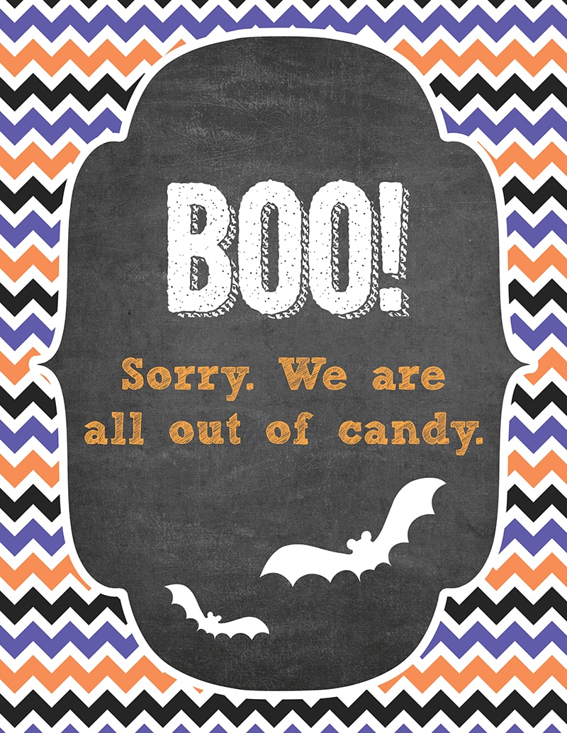 FREE Halloween Trick-or-Treater signs - download these free prints to display for handing out candy or when you're out of candy! 