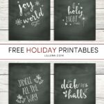 FREE Christmas Carol Chalk Prints - 4 versions to choose from. Download and Display these cute Christmas Printables in your home this year!