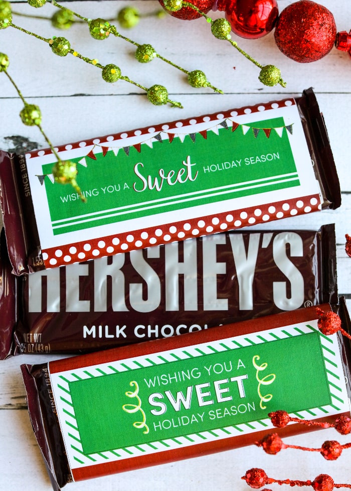 FREE Christmas Candy Bar Wrappers - cute and simple gifts for friends, neighbors and more!