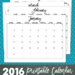 FREE 2016 Printable Calendar - use these cute prints to help you stay organized this year!