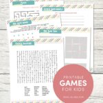 FREE Printable Games for Kids including a word search, maze, Tic Tac Toe, Dot game and word scramble game!