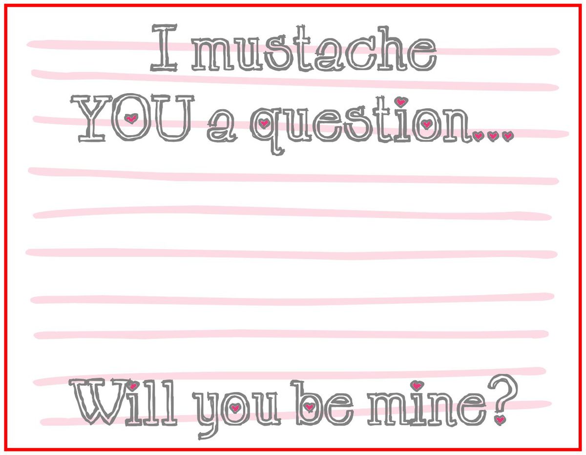 Valentine's MUSTACHE tag