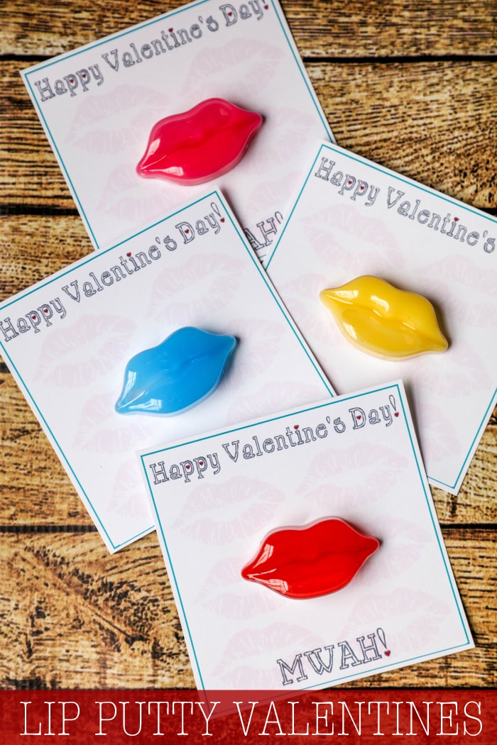 MUSTACHE & LIP PUTTY Valentines - free tags to go with these non-candy Valentines ideas that are cute, quick and cheap!