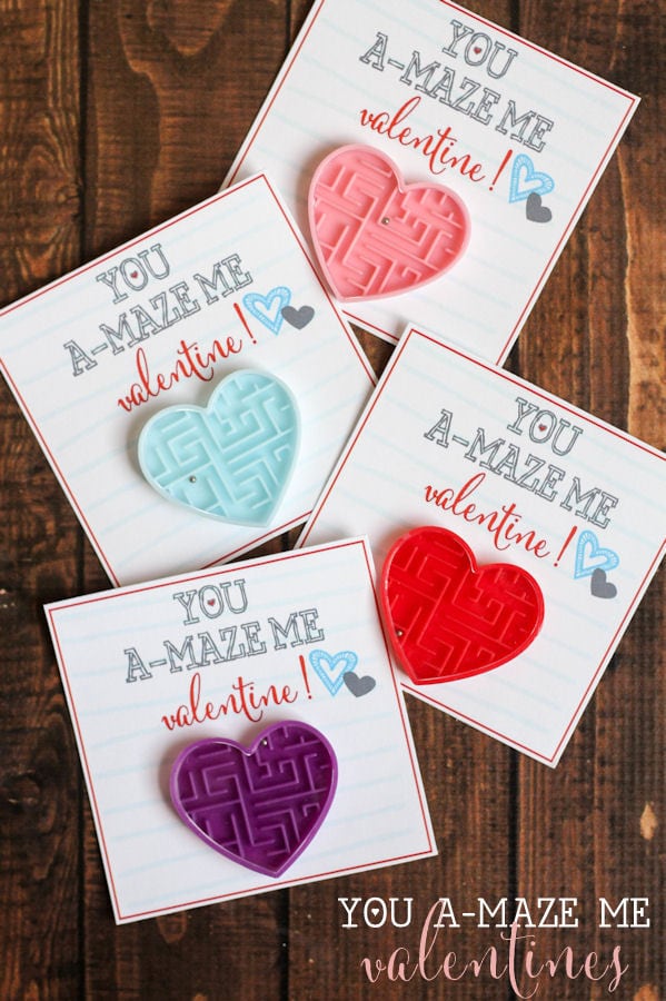 You A-MAZE Me Valentines - free prints on { lilluna.com } A cute and simple Valentine that kids will love.