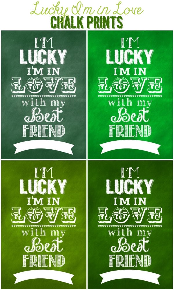 Lucky I'm In Love Prints. Free download on { lilluna.com } Put in a frame & use as decor!