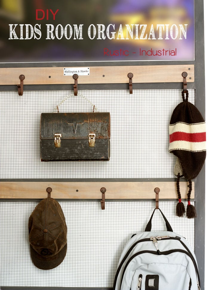 DIY Rustic Wall Organizer tutorial- a great wall art and organization center perfect for the kids room or any room in the house!