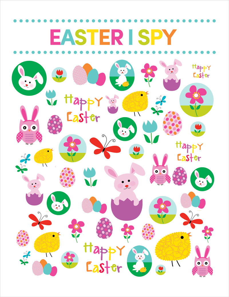 FREE Easter I Spy Printable - a super cute printable and game for the kids to play for Easter parties or even Easter Sunday!