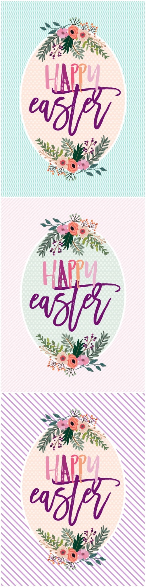 FREE Happy Easter Printables - available to download in 3 colors!