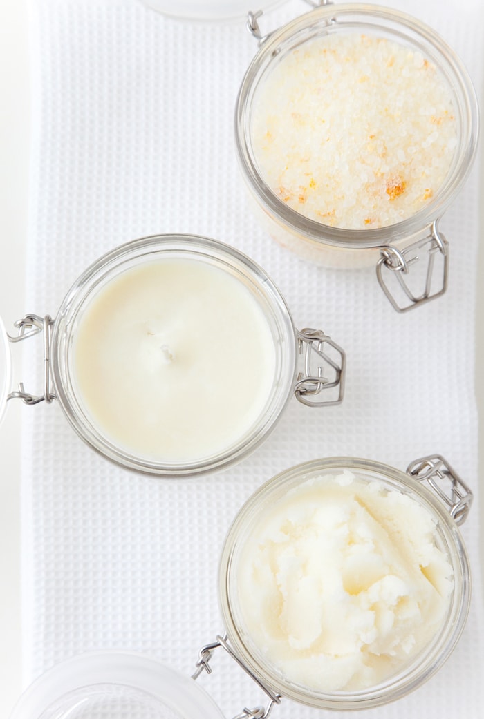 DIY Spa Gifts for Mother's Day - How to make homemade candles, bath salts and sugar scrubs!