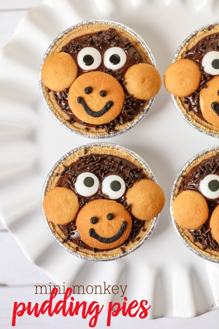 Mini Monkey Pudding Pies - so cute and so simple!