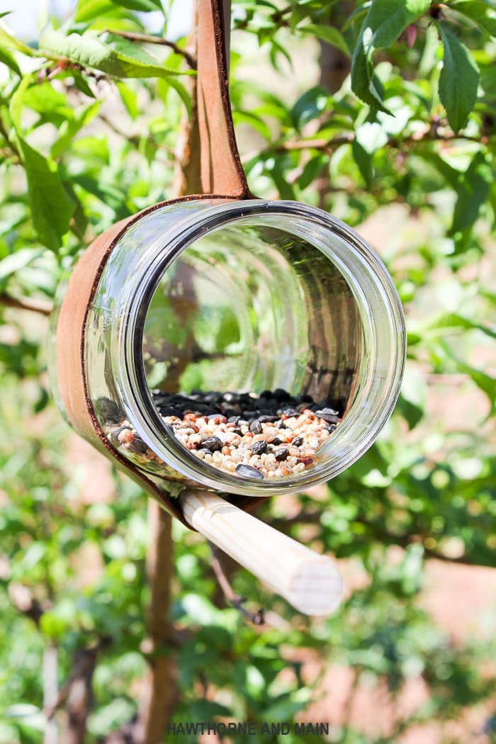 Check out this easy DIY Bird Feeder. What a fun way to get the kids outside and excited about seeing birds and only requires a few supplies. This one looks like a great project!