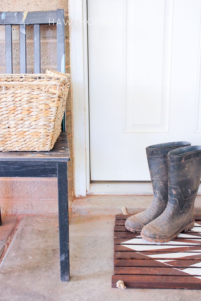 Wood Slat Door Mat