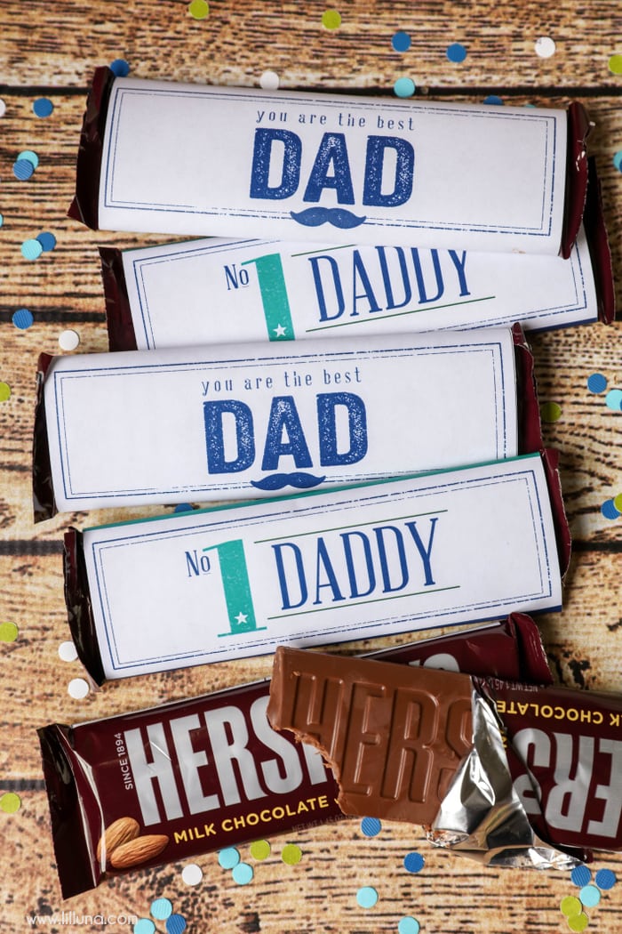 FREE Father's Day Candy Bar Wrapper Printables - a cute, simple and quick way to let dad know he's #1!