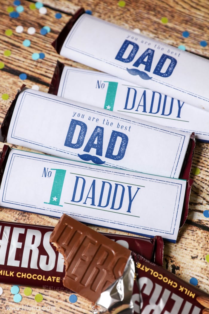 FREE Father's Day Candy Bar Wrapper Printables - a cute, simple and quick way to let dad know he's #1!