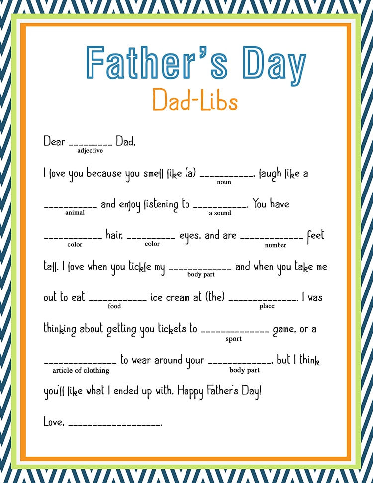 FREE Father s Day Dad Lib Printable Let s DIY It All With Kritsyn 