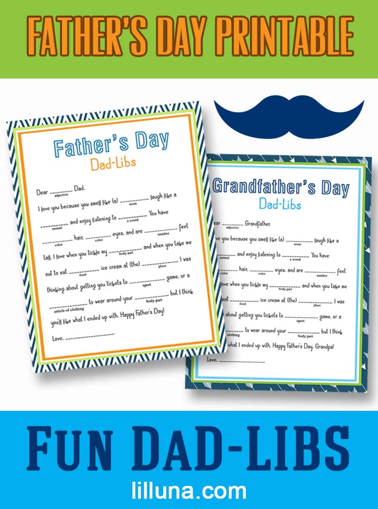 FREE Father’s Day DadLib Printable Let's DIY It All With Kritsyn