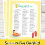 Summer Fun Checklist - FREE printable with lots of fun and creative activities to bust your kids' summer boredom!