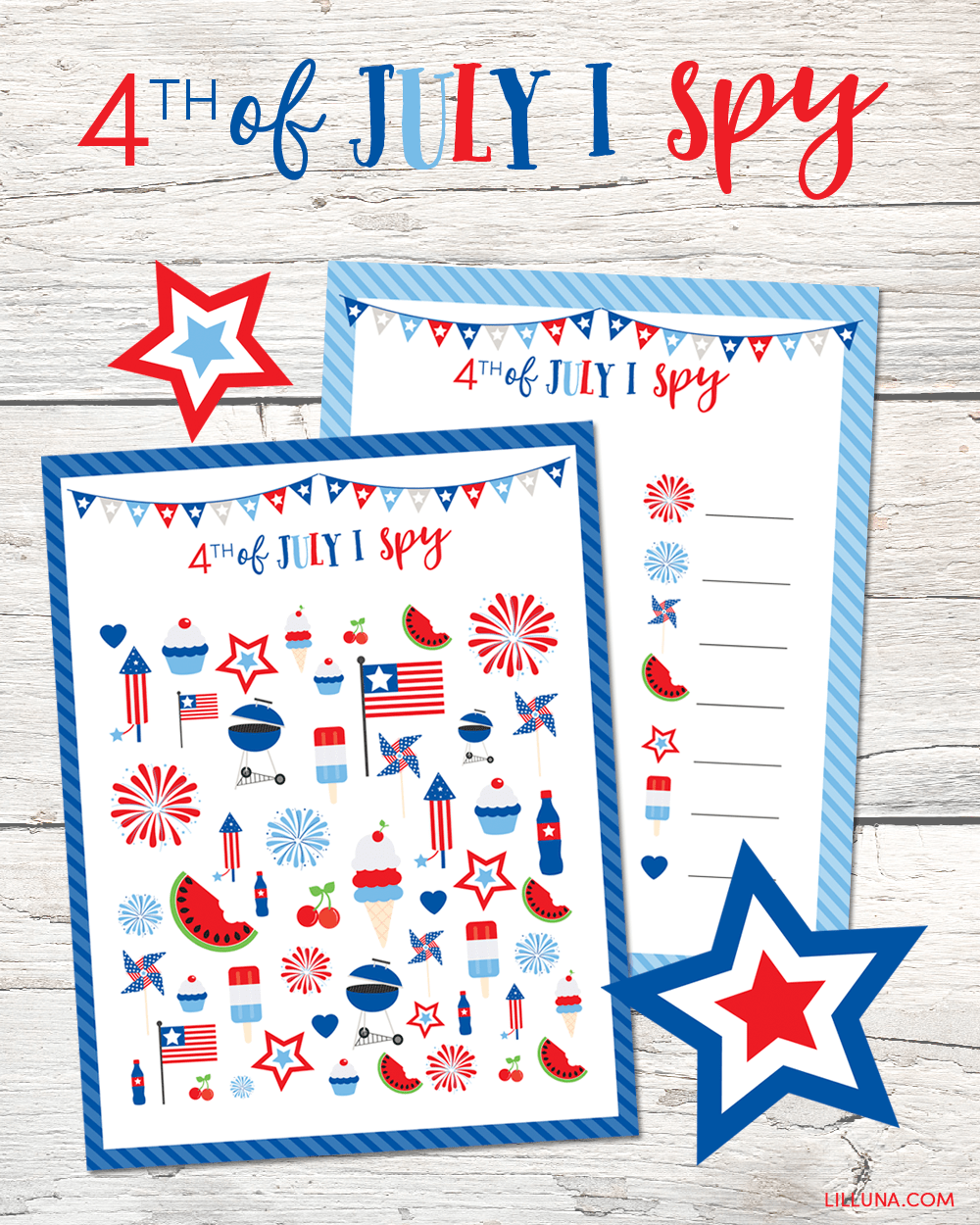 FREE 4th of July I SPY Printable Game - kids love these!