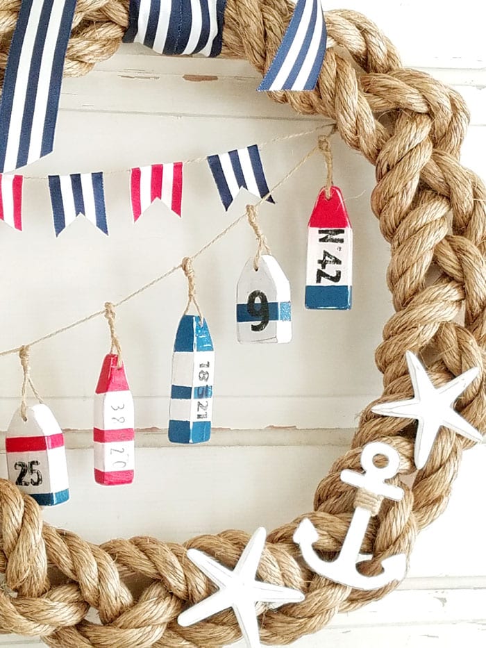 Nautical Wreath with row of Buoys