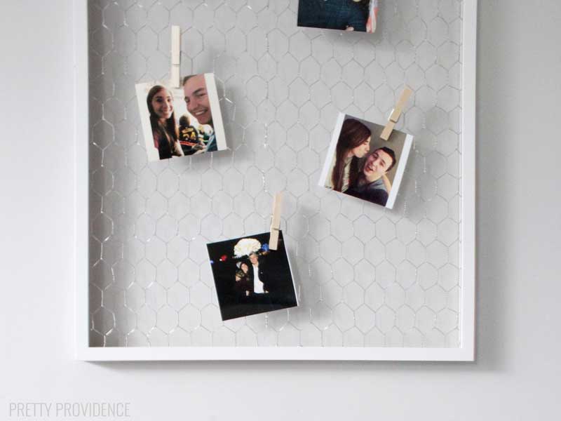 DIY Chicken Wire Photo Display!!  Perfect for any bedroom or to display Instagram photos!