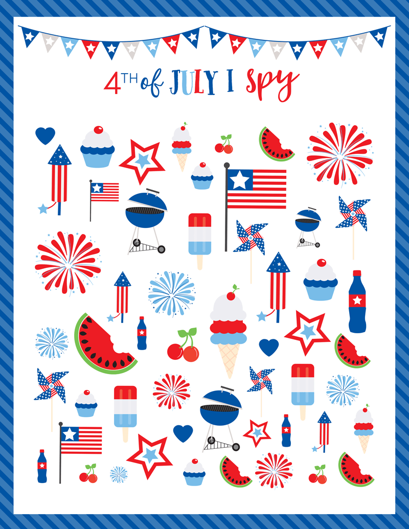 FREE 4th of July I SPY Printable Game - kids love these!