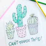 Cactus Coloring Page - free printable to download and use. Kids will love this!
