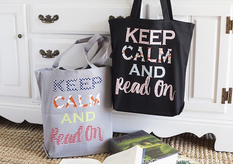 Check out these fun custom DIY Library Book Bags