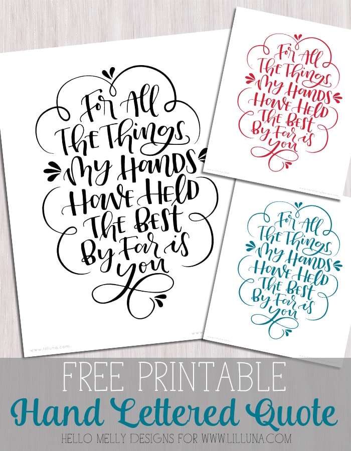 For all the things my hands have held, the best by far is you - free nursery printable + the power of hugs!