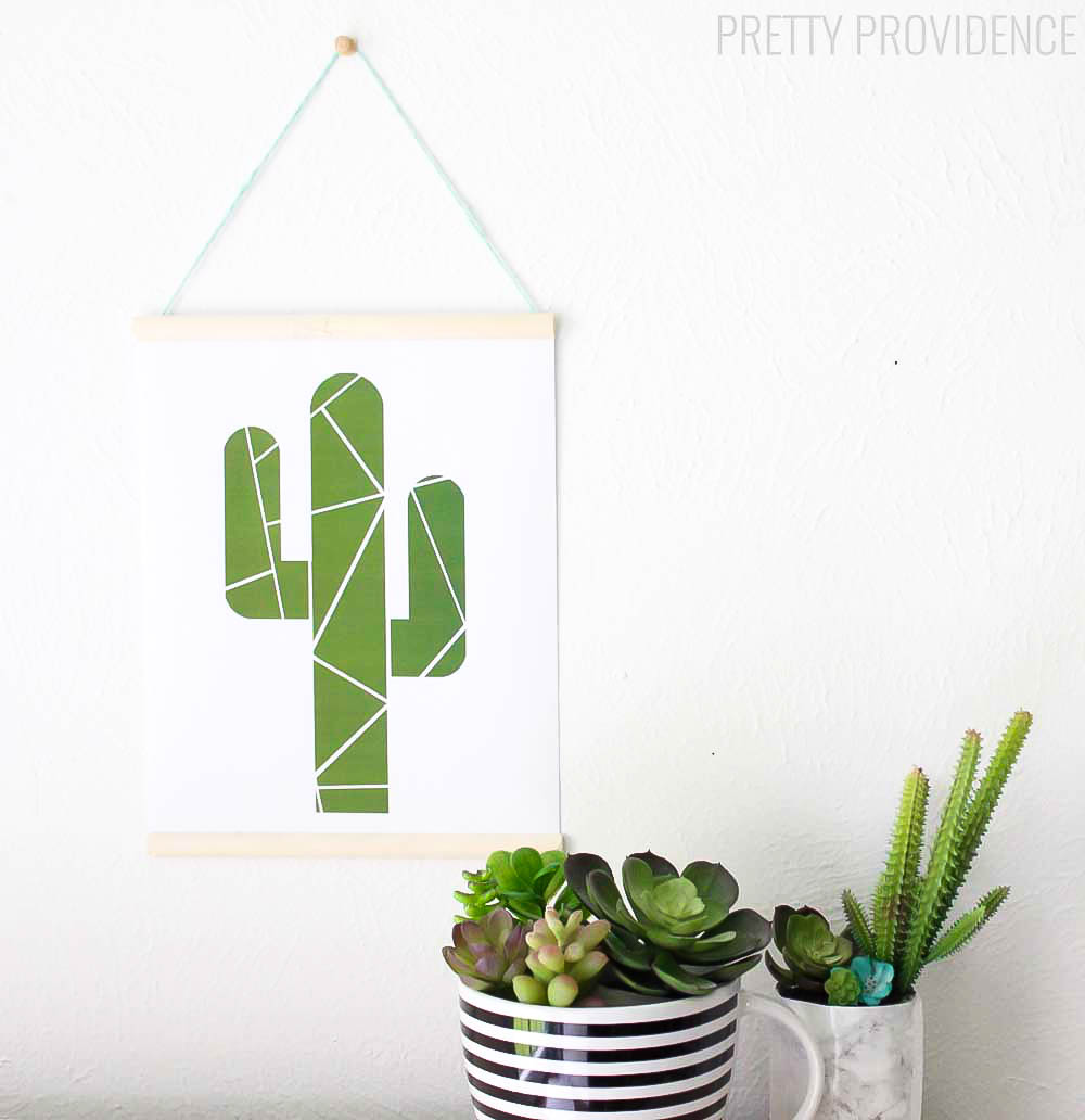 FREE Geometric Cactus Printable - perfect to display in any room of the house!