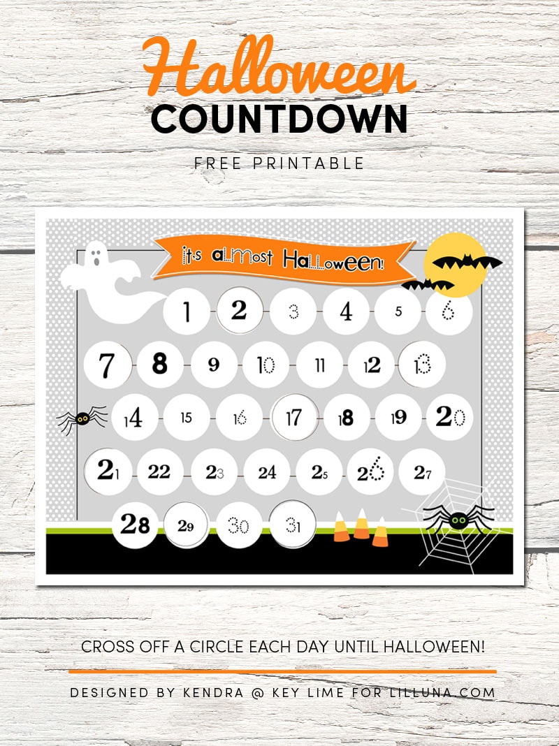 FREE Halloween Countdown printable - the kids will love this! Get the free print on { lilluna.com }