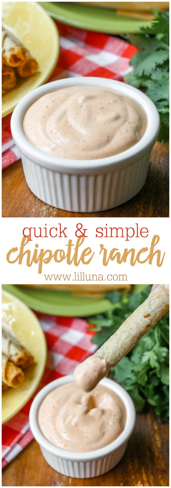 Easy Chipotle Ranch Dip - perfect for appetizers and dipping and even great for salads!