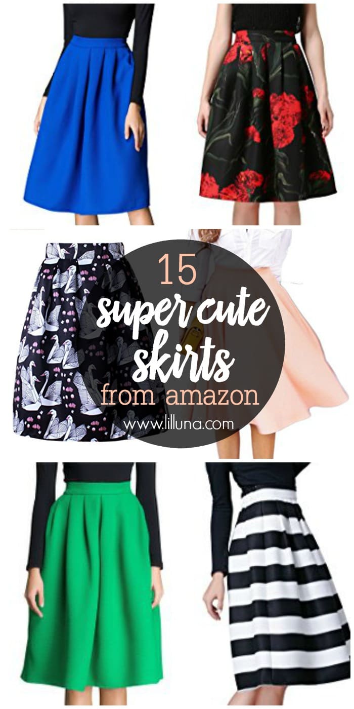 15 Super Cute Skirts from Amazon - a collection of our favorite skirts from Amazon. Really cute, high quality skirts for a REALLY reasonable price! These would be perfect for upcoming holiday parties!!