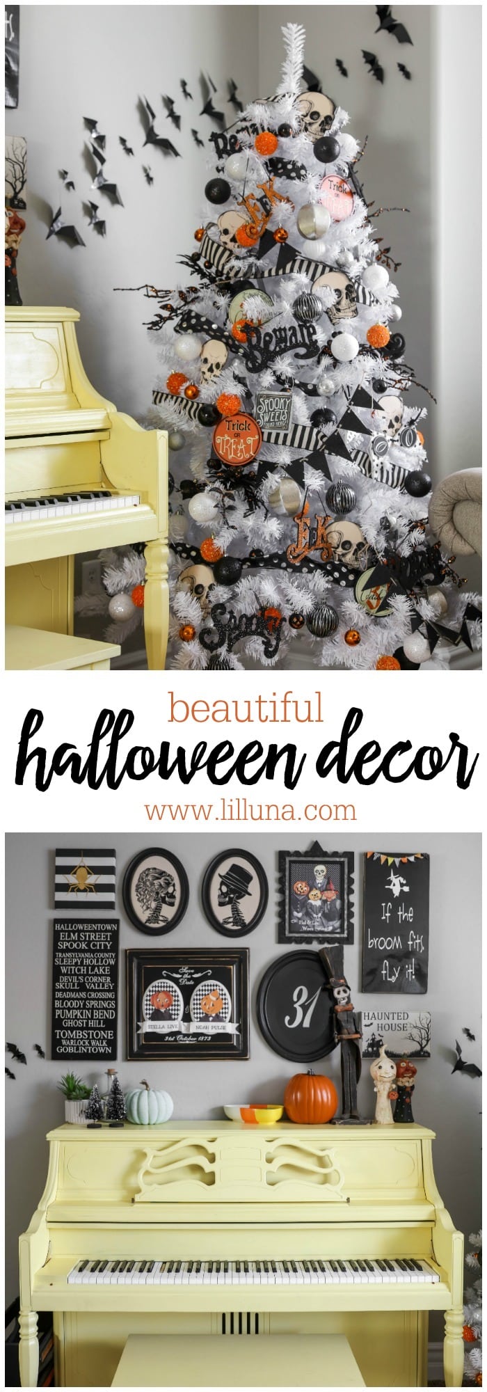 Beautiful Halloween decor - from Halloween trees to gallery walls, these ideas are awesome!