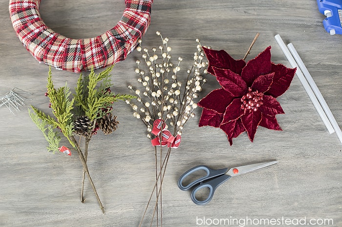 DIY Elegant Christmas Wreath by Blooming Homestead - make a beautiful, personalized wreath for the holidays, using just a few simple supplies!!