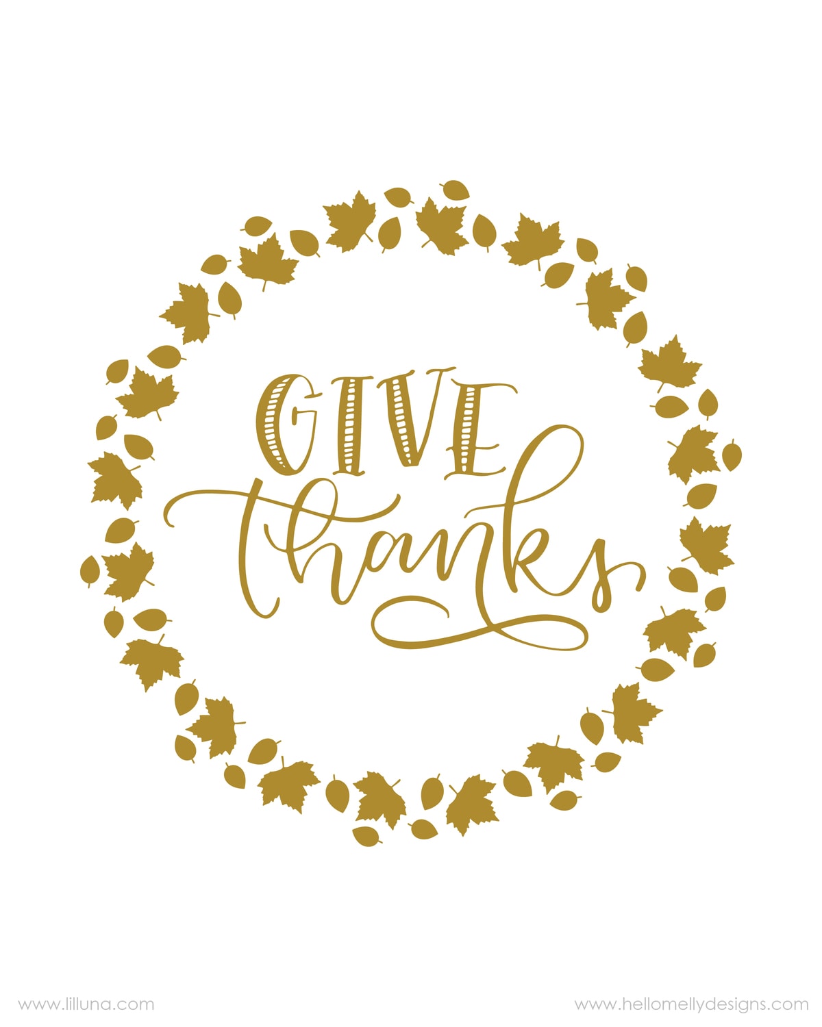 FREE Give Thanks Prints available to download in 3 colors - perfect to print, frame and display for Thanksgiving!