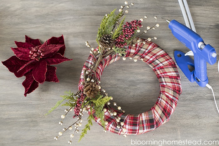 DIY Elegant Christmas Wreath by Blooming Homestead - make a beautiful, personalized wreath for the holidays, using just a few simple supplies!!
