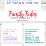 FREE Family Rules Printable available to print and download in 5 colors. Perfect to display in your home, especially in a playroom!